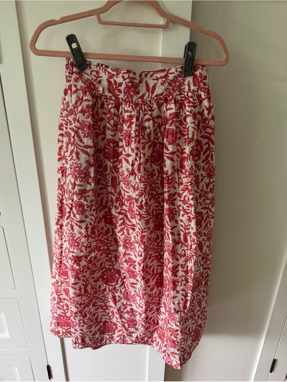 Marea Poppy Blossom Print Midi Skirt- Elastic Waist